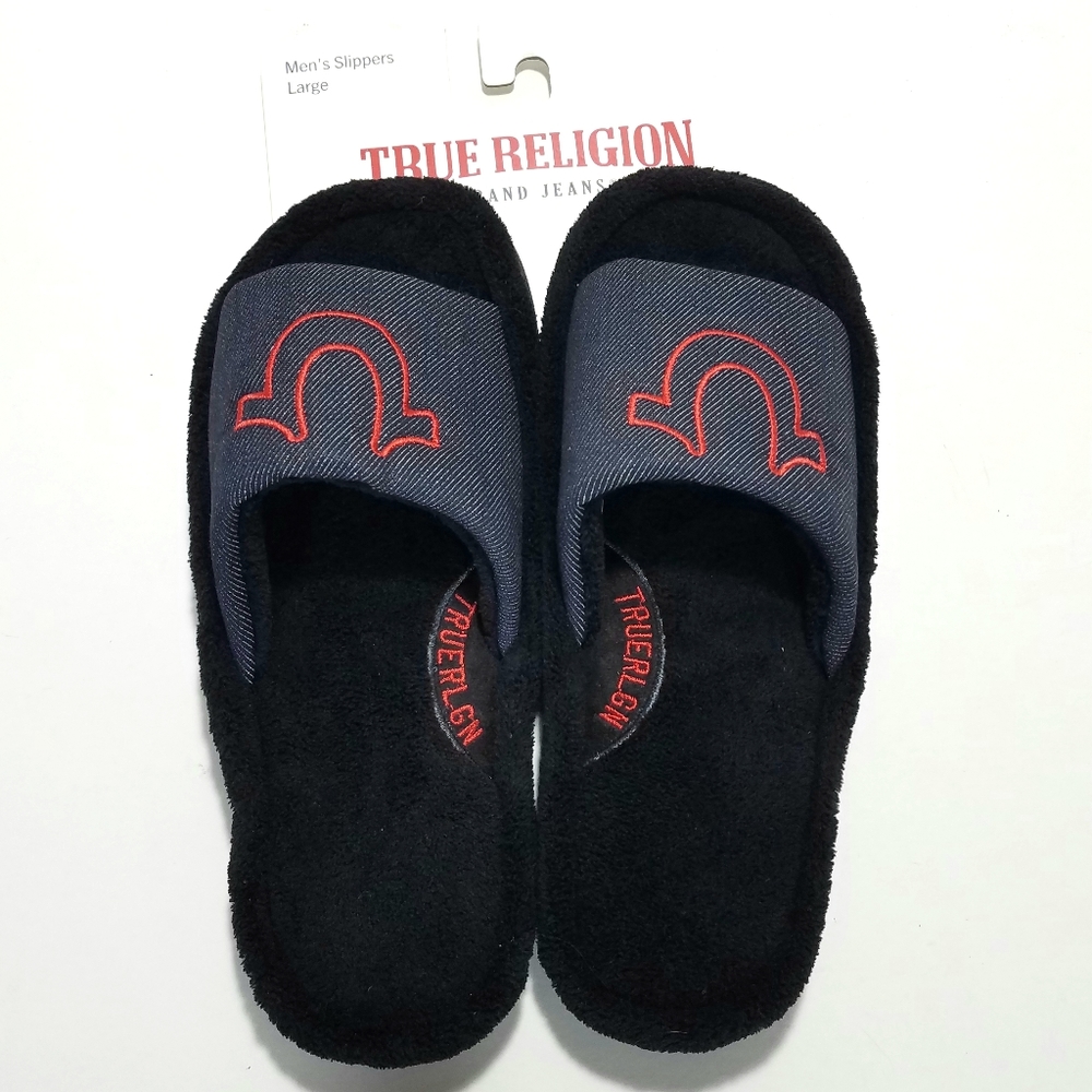 True Religion Slide Slippers Plush Slippers NEW